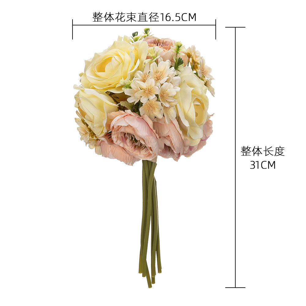 MW83111 China Direct Sale Artificial Flower Bouquet Artificial Rose Lotus Hydrangea For Christmas Picks