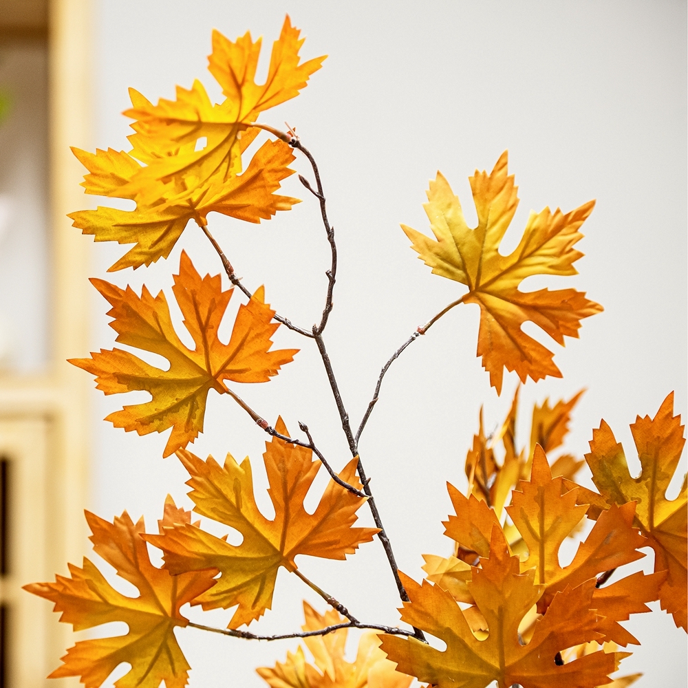 DY1-4184A Factory Direct Sale Artificial Tree Branches And Leaves Fabric Maple Leaf For Silk Flowers
