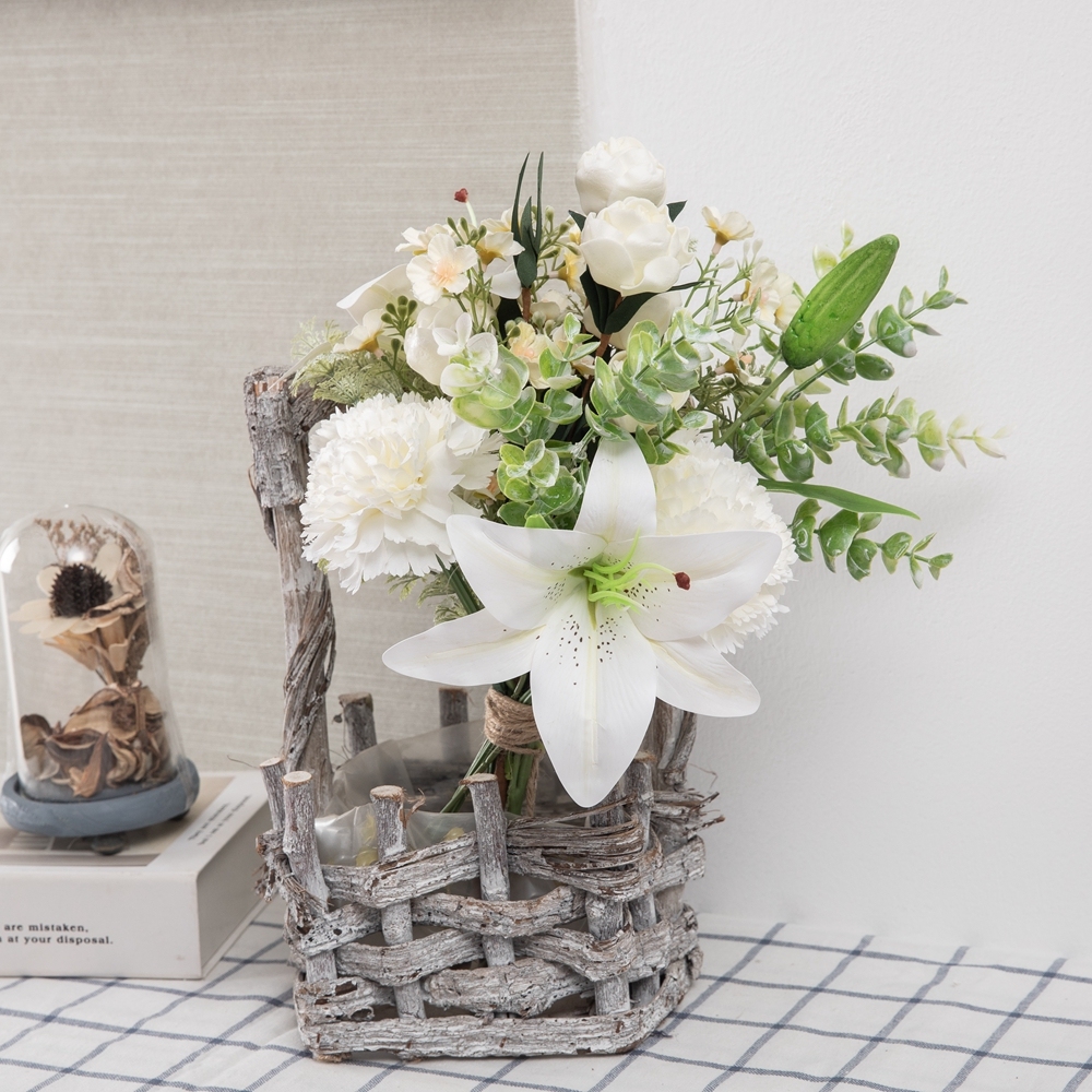 CF01181 Artificial Carnation Lily Bouquet New Design Garden Wedding Decoration Festive Decorations