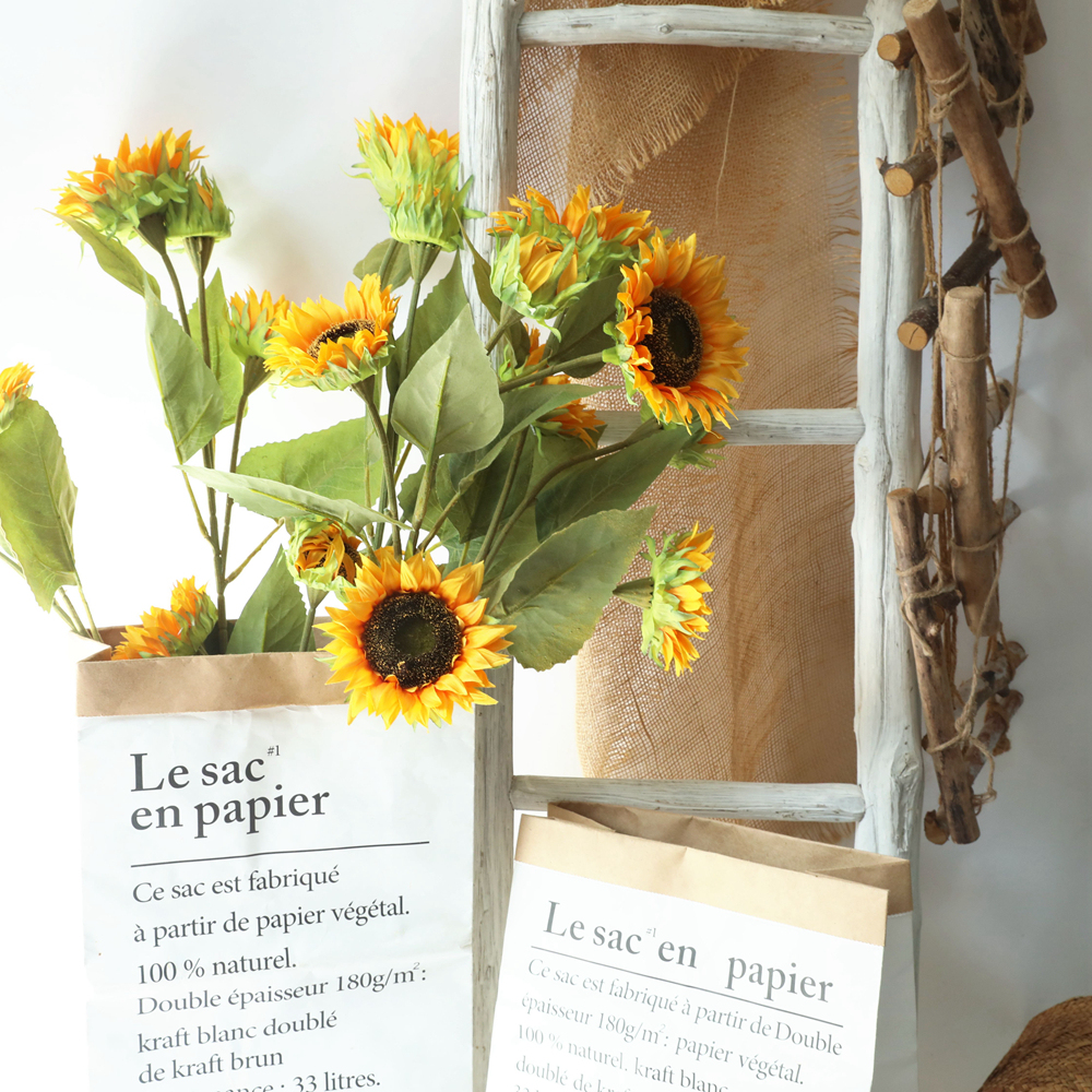 GF14710 Realistic Artificial Flower Fabric Big One Head Sunflower For Silk Flowers