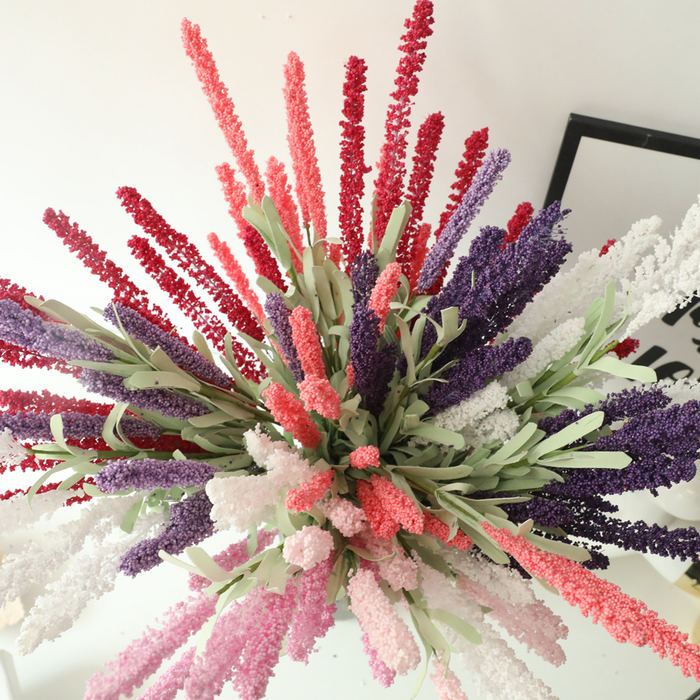 MW09903 High Quality Artificial Flower PE Lavender Single Spray For Silk Flowers