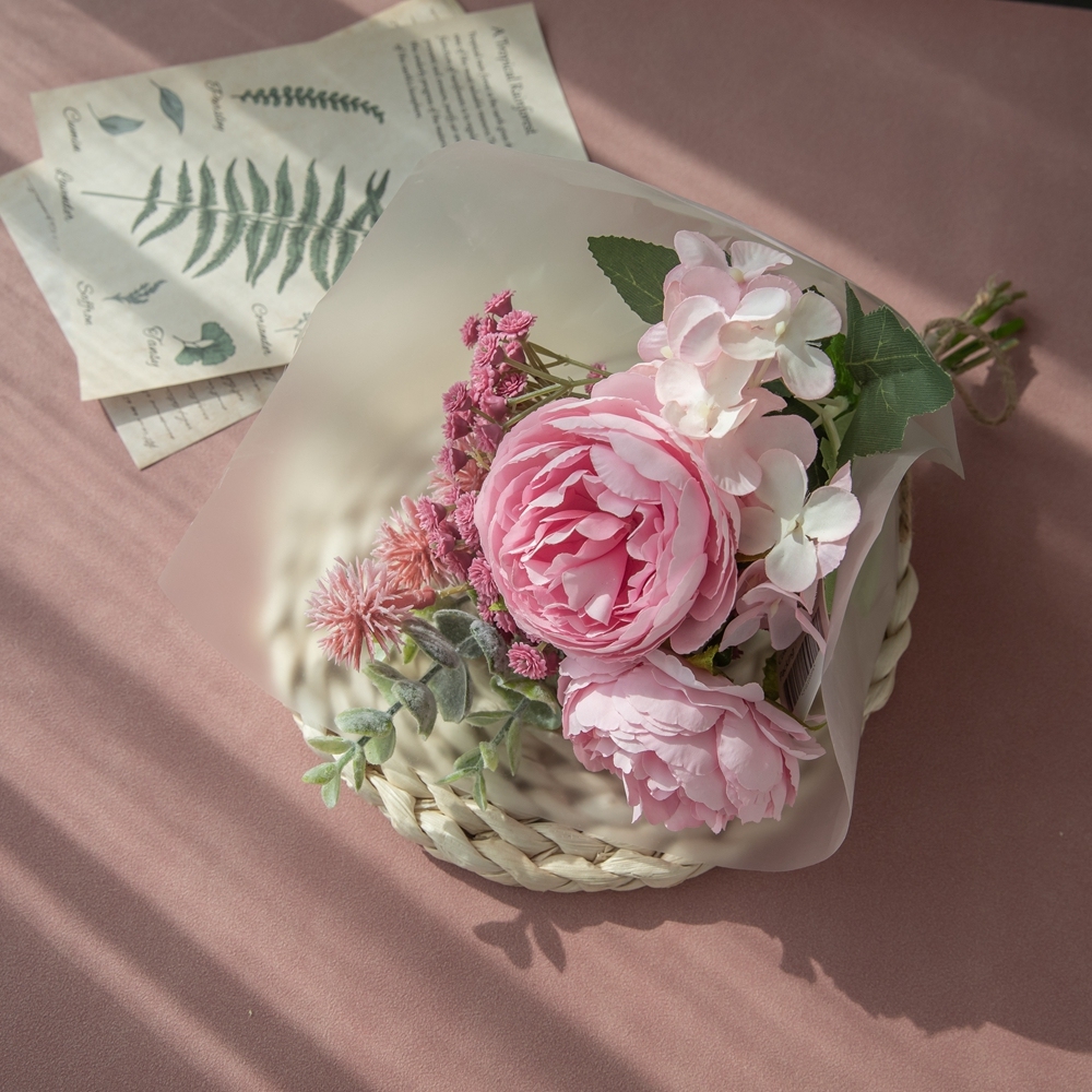 CF01100 Artificial Lotus Hydrangea Bouquet New Design Valentine's Day gift Bridal Bouquet
