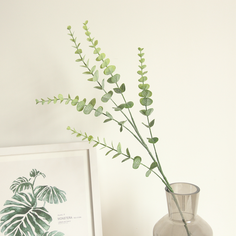 MW20205 Cheap Artificial Flower Plant Plastic Eucalyptus Leaves For Wedding Centerpieces