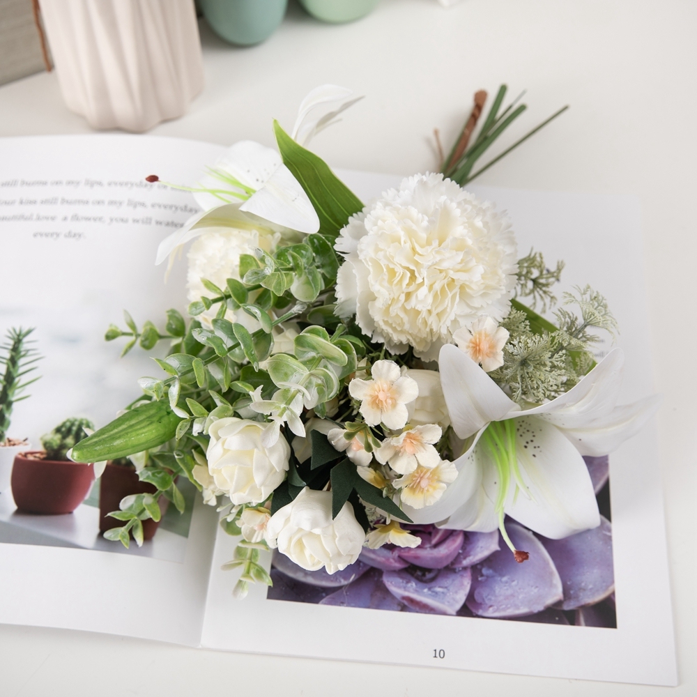CF01181 Artificial Carnation Lily Bouquet New Design Garden Wedding Decoration Festive Decorations