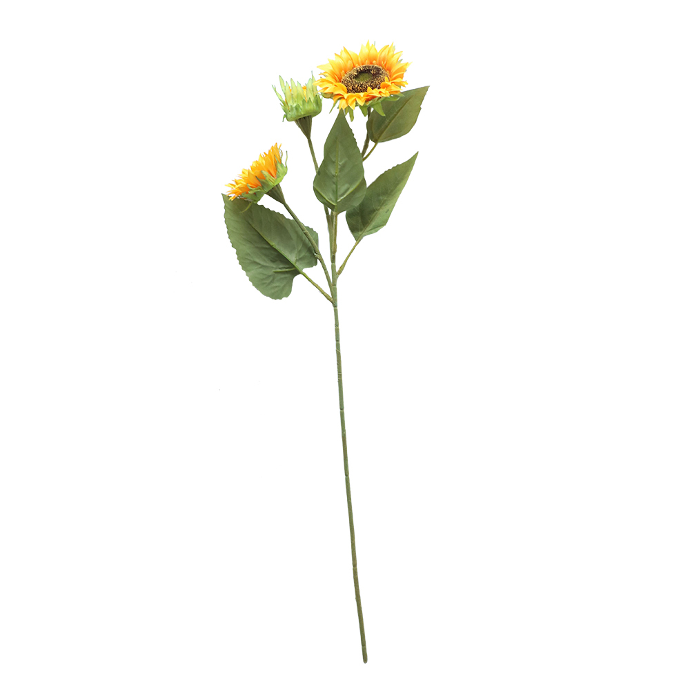 GF14710 Realistic Artificial Flower Fabric Big One Head Sunflower For Silk Flowers