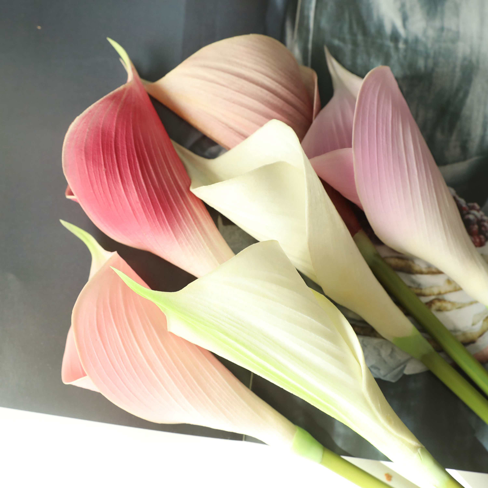 MW01511 Hot Sale Artificial Flower big PU Calla Lily For Flower Wall Backdrop