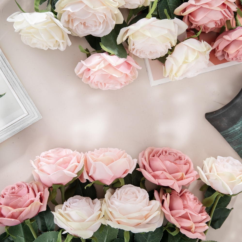 YC1014 Realistic Artificial Flower One Head H:51cm Rose Single Stem For Silk Flowers