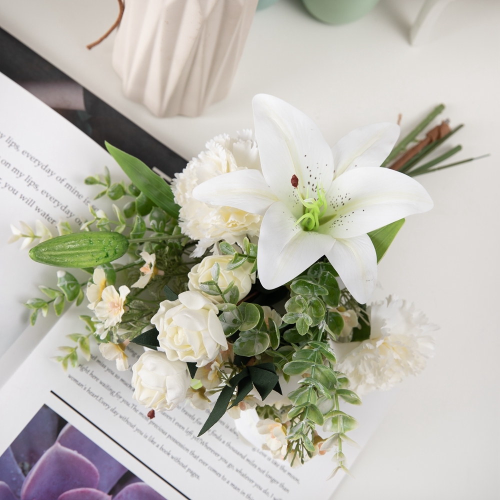 CF01181 Artificial Carnation Lily Bouquet New Design Garden Wedding Decoration Festive Decorations