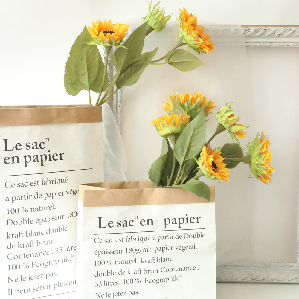 GF14710 Realistic Artificial Flower Fabric Big One Head Sunflower For Silk Flowers
