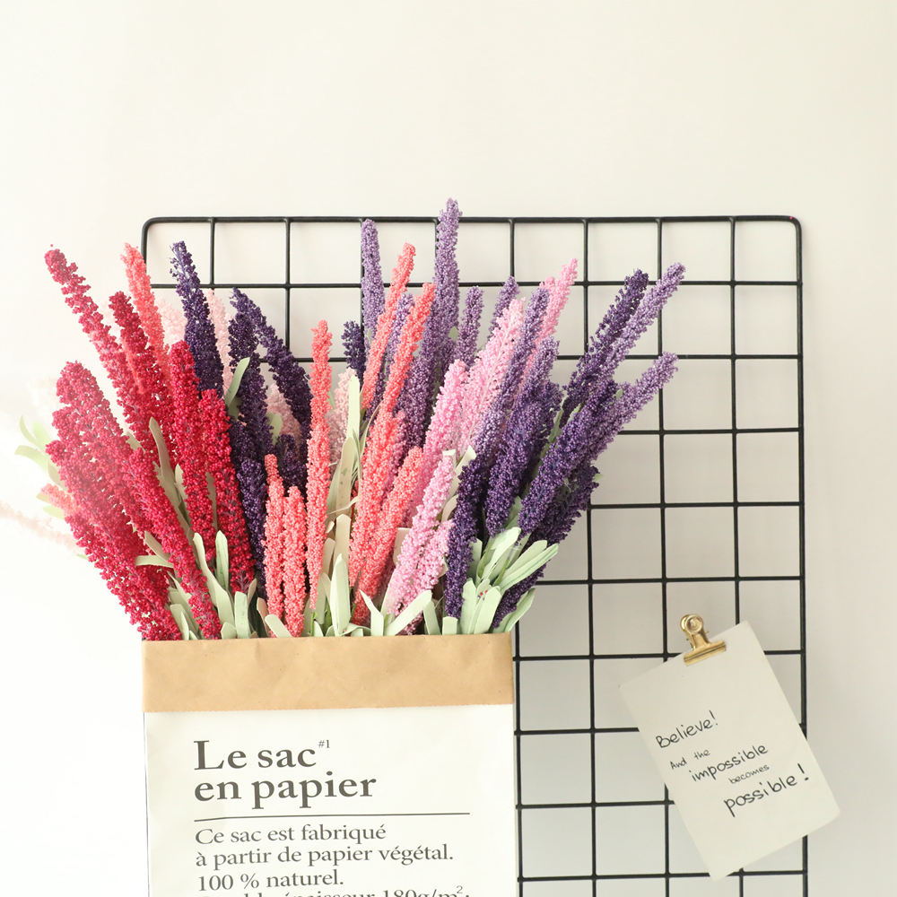 MW09903 High Quality Artificial Flower PE Lavender Single Spray For Silk Flowers