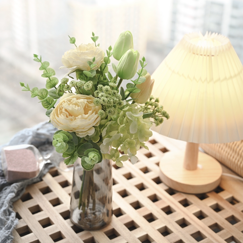 CF01071 Artificial Lotus Tulip Hydrangea Bouquet New Design Bridal Bouquet