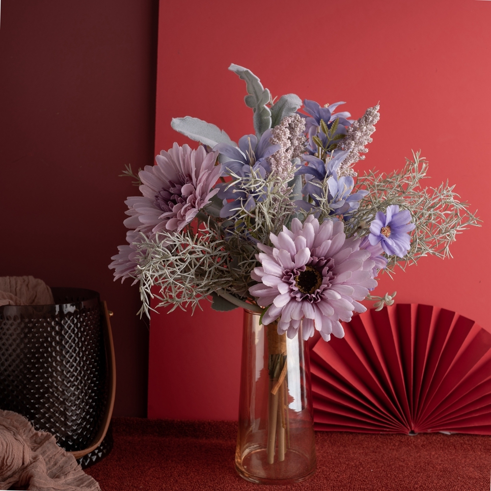 CF01094 Artificial Flower Bouquet Gerbera chrysanthemum Freesia Wholesale Valentine's Day gift