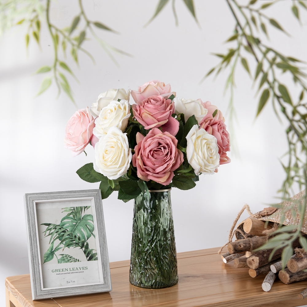 YC1014 Realistic Artificial Flower One Head H:51cm Rose Single Stem For Silk Flowers