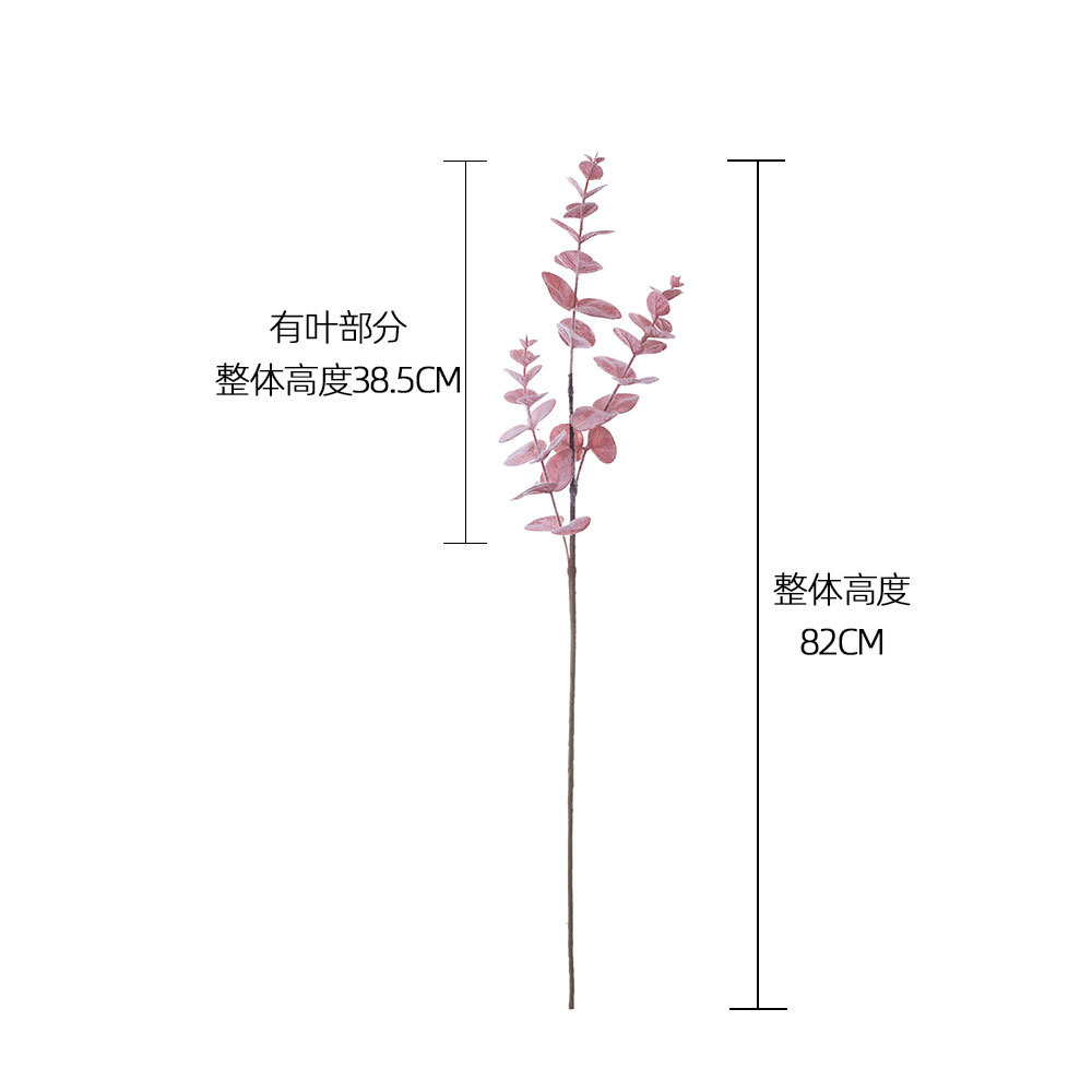 MW09108 Artificial Flocking Eucalyptus Leaves Stems Leaf Branches for Home Office Flowers Bouquet Centerpiece Wedding Decor