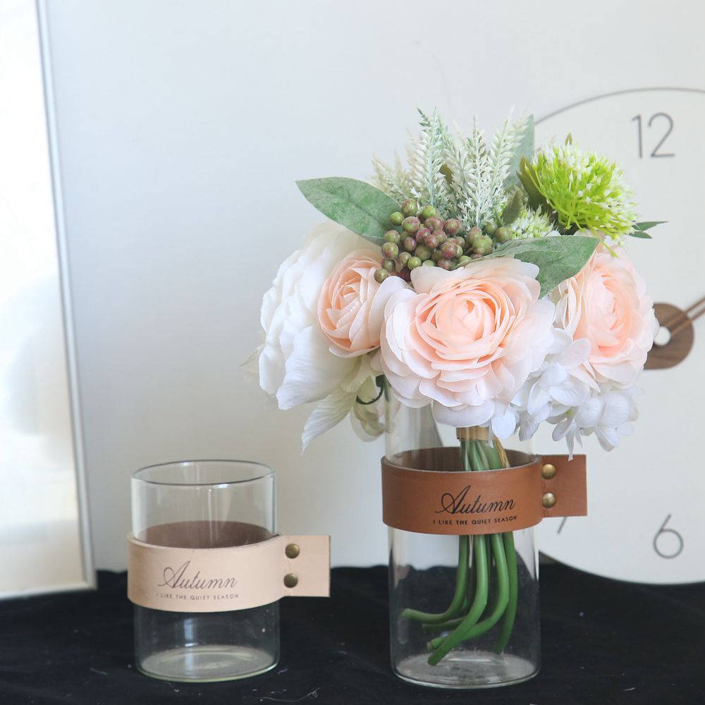 DY1-2320 Hot Sale Artificial Silk Rose Peony Ranunculus Bunch for Garden Wedding Decoration