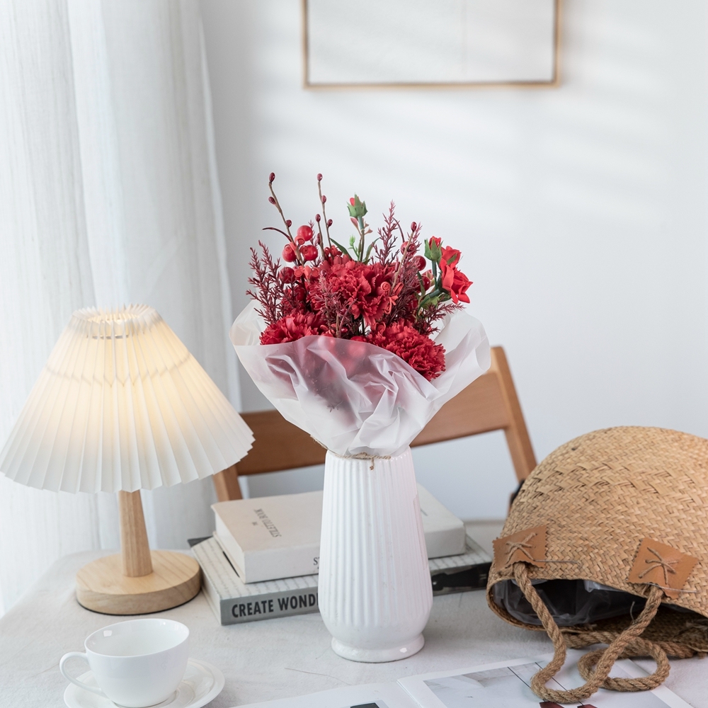 CF01172 Artificial Carnation Rose Bouquet New Design Decorative Flowers and Plants