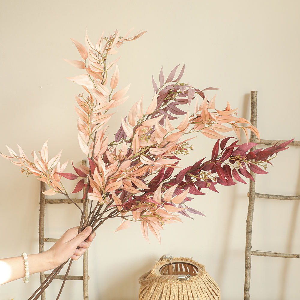 Artificial Decoration Dried Eucalyptus Oliver Leaves Foliage Greenery Wedding Branch YC1049