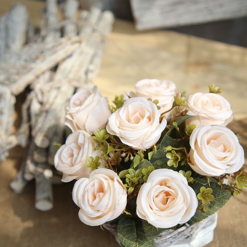 MW46959 Wedding Bridal Bouquet Wholesale Artificial Flower Bundle Simulated Silk Rose Bunch
