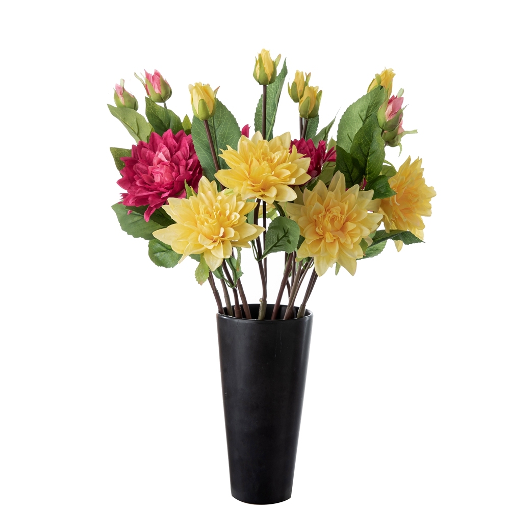 MW40356 Hot Selling Artificial Flower Silk Flower Stems Artificial Dahlia Flowers For Wedding Decoration