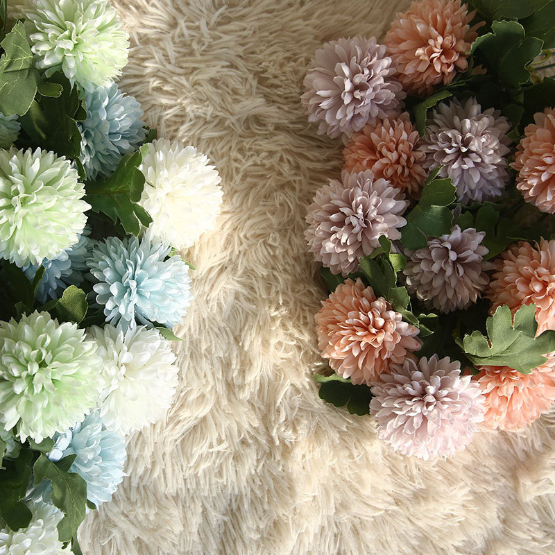 DY1-1087 High Quality Artificial Flowers White Silk Dandelion Puff Flower BAll Spray For Christmas Picks
