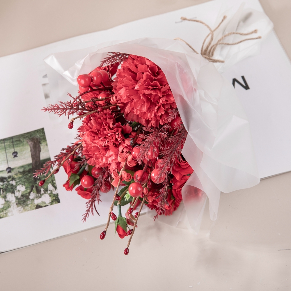 CF01172 Artificial Carnation Rose Bouquet New Design Decorative Flowers and Plants