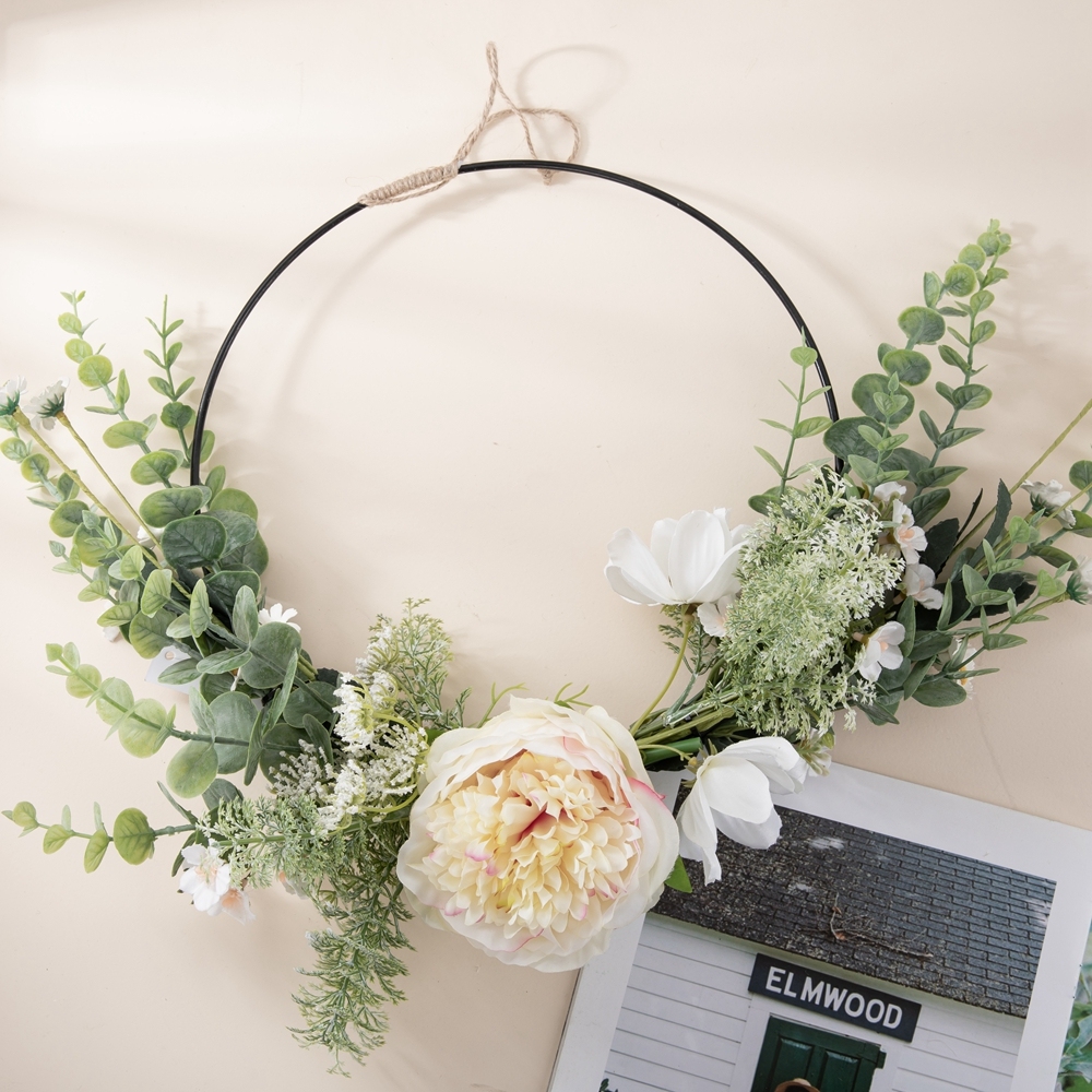 CF01178 Artificial Peony Half Wreath Wall Hanging New Design Flower Wall Backdrop