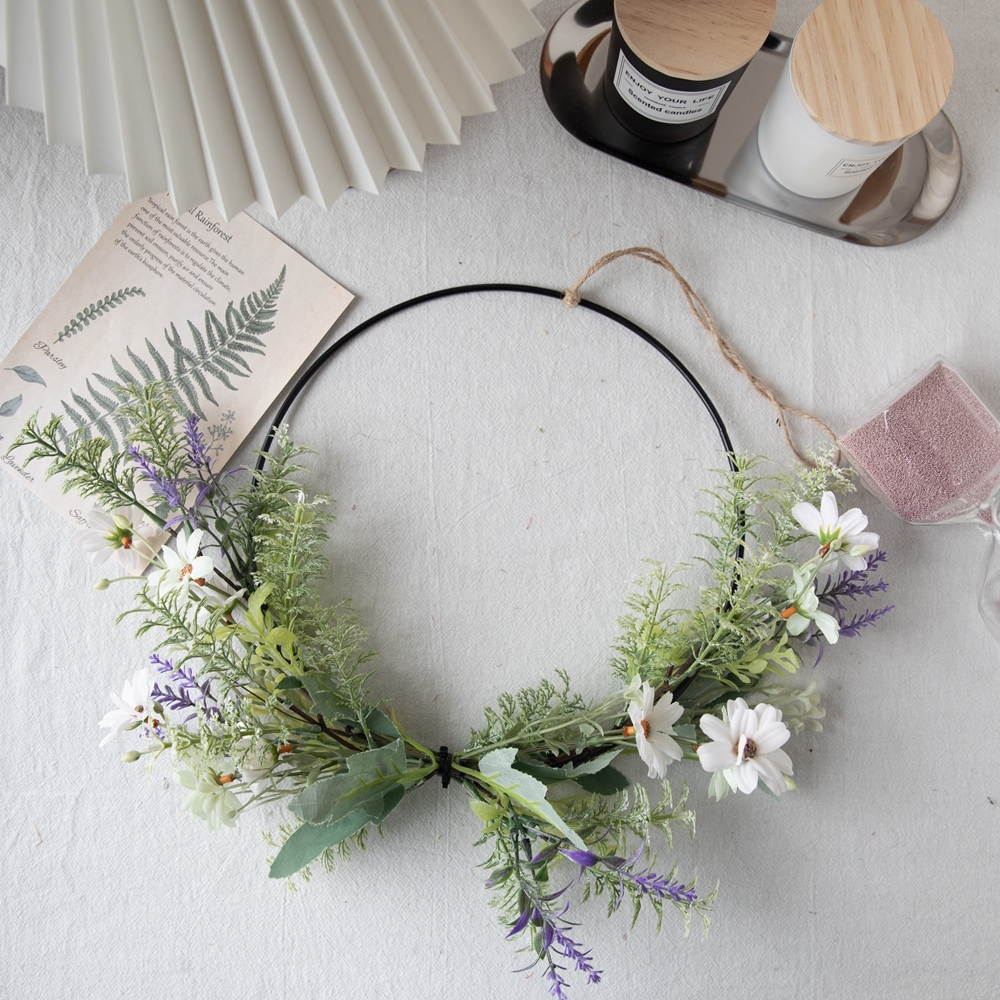 CF01119 Realistic Artificial Small Chrysanthemum Wreath Plastic vanilla Accessories For Bridal Bouquet
