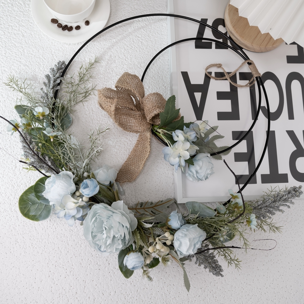 CF01075 Artificial Lotus Double Wreath New Design Popular Flower Wall Backdrop Festive Decorations
