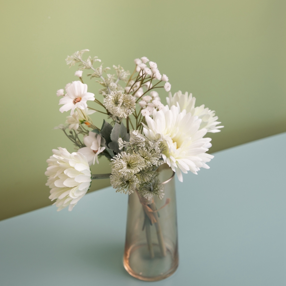 CF01105 Artificial Flower Bouquet Gerbera Wild Chrysanthemum Gypsophila New Design Flower Wall Backdrop