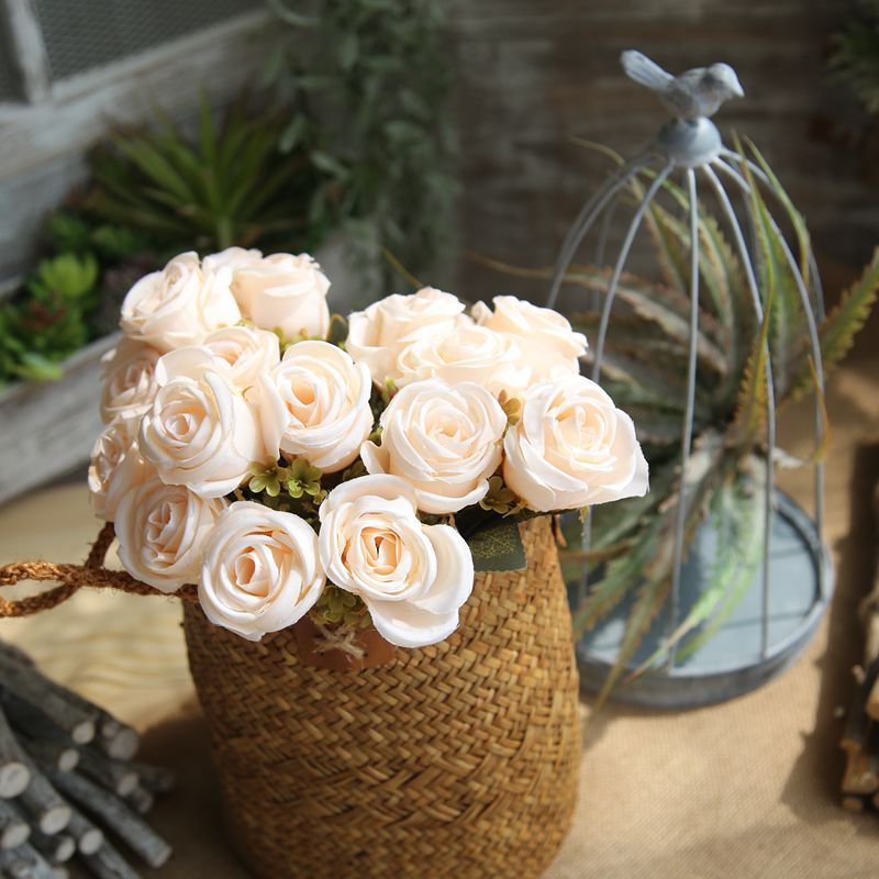 MW46959 Wedding Bridal Bouquet Wholesale Artificial Flower Bundle Simulated Silk Rose Bunch