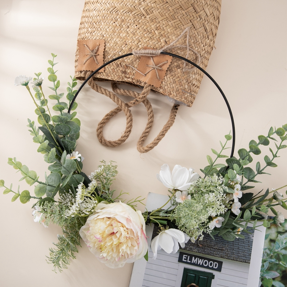 CF01178 Artificial Peony Half Wreath Wall Hanging New Design Flower Wall Backdrop
