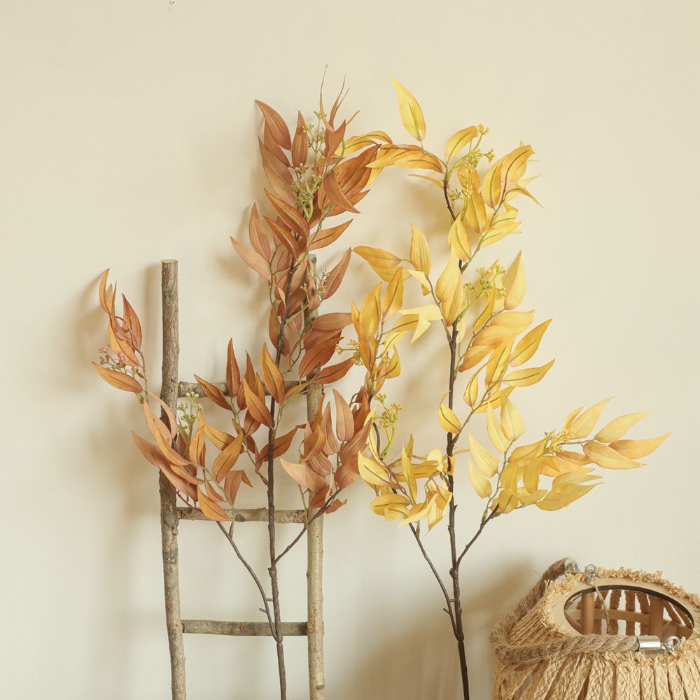 Artificial Decoration Dried Eucalyptus Oliver Leaves Foliage Greenery Wedding Branch YC1049