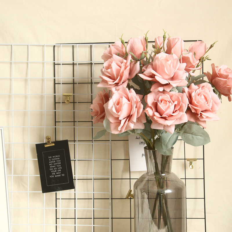 MW64233 High Quality Artificial Flower Six Color With 2 Head And One Bud Rose Single Stem For Mother's Day gift