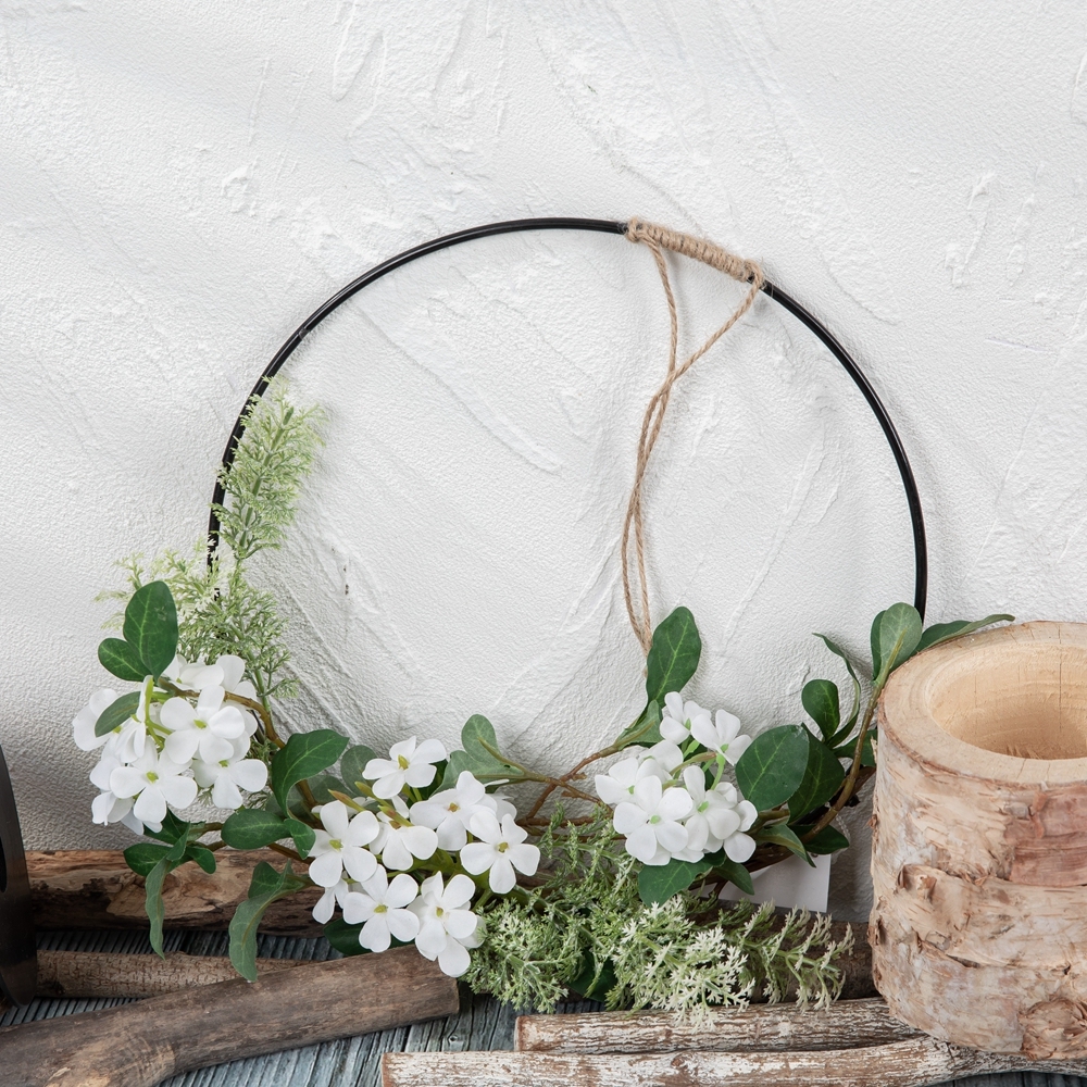 CF01240 Artificial snow cherry blossom artemisia grass half garland wall hanging for Wedding Decoration Background