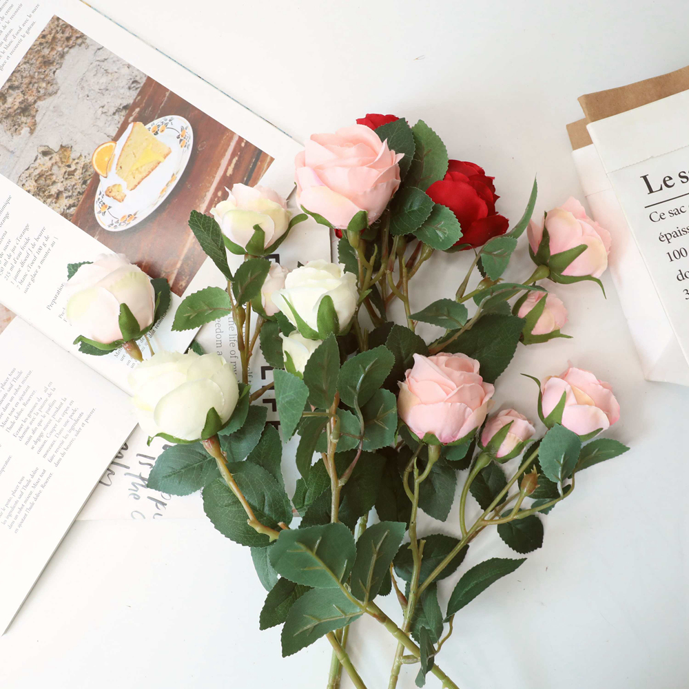 YC1012 Manufacturer rose bud Artificial Silk Rose Single Stem For Valentine's Day gift