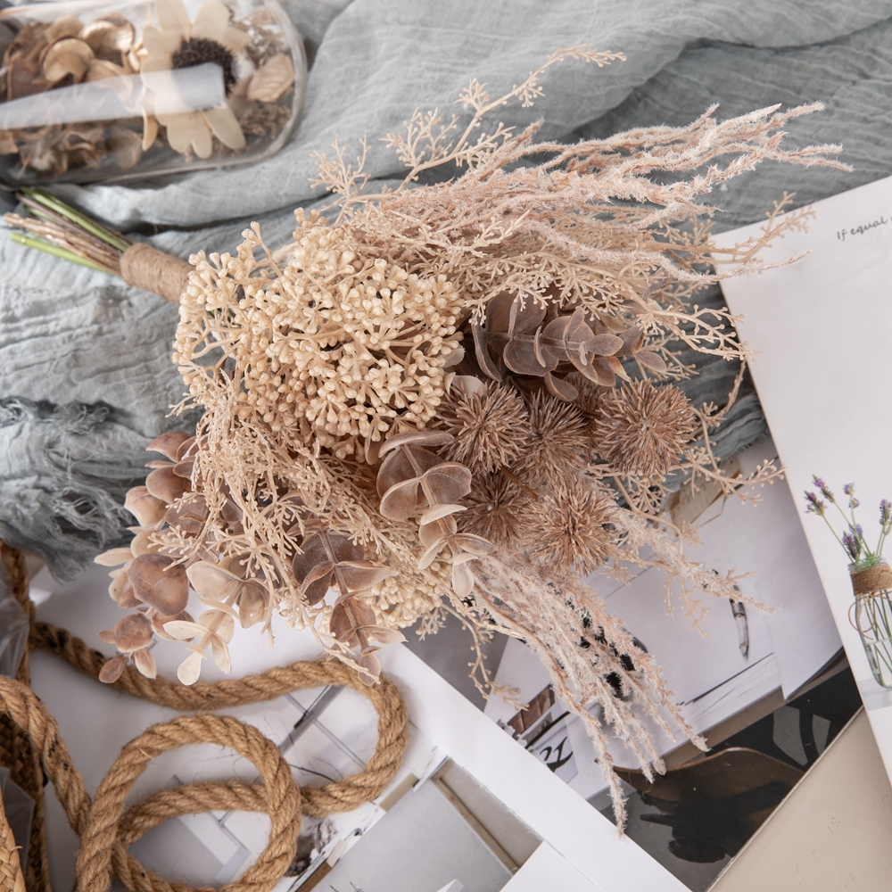 CF01168 Artificial Stinger Eucalyptus Bouquet New Design Decorative Flowers and Plants
