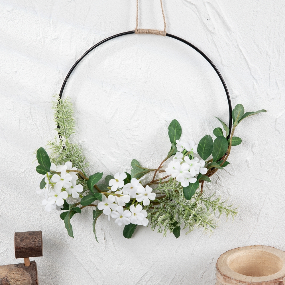 CF01240 Artificial snow cherry blossom artemisia grass half garland wall hanging for Wedding Decoration Background