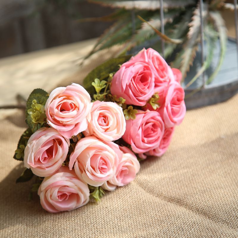 MW46959 Wedding Bridal Bouquet Wholesale Artificial Flower Bundle Simulated Silk Rose Bunch