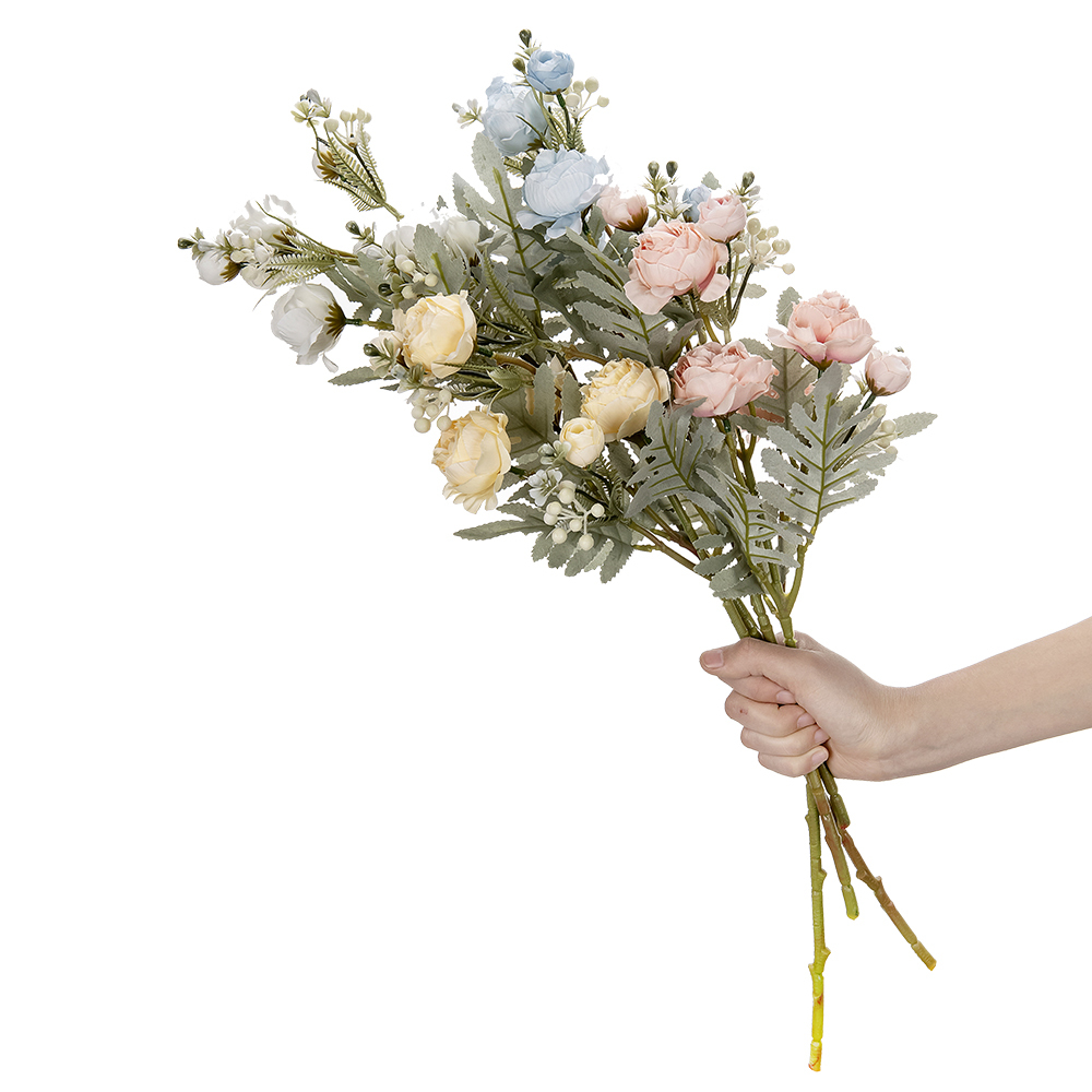 MW83112 Artificial Flower Fabric Rose Stem In stock Low MOQ Ranuculus for Baby Shower Home Wedding Spring Decor