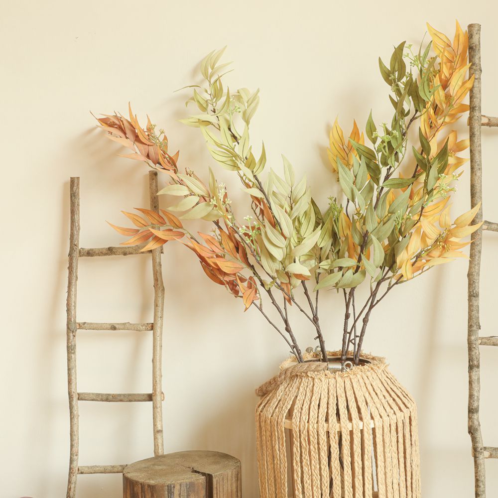 Artificial Decoration Dried Eucalyptus Oliver Leaves Foliage Greenery Wedding Branch YC1049
