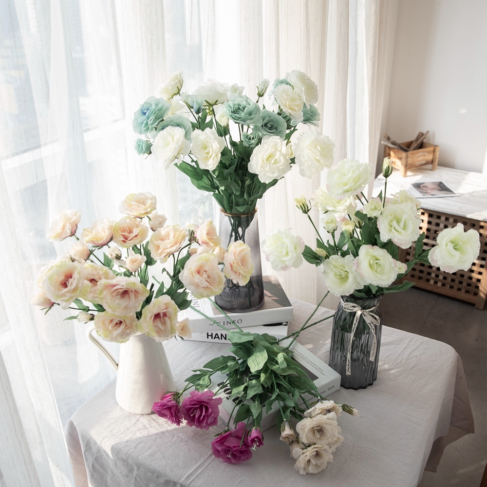 DY-397 Hot Selling Artificial Flowers Platycodon Grandiflorum Flower Eustoma For Wedding Decoration
