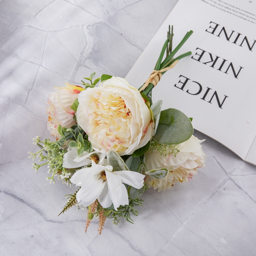 CF01176 Artificial Peony Chrysanthemum Bouquet New Design Silk Flowers Festive Decorations