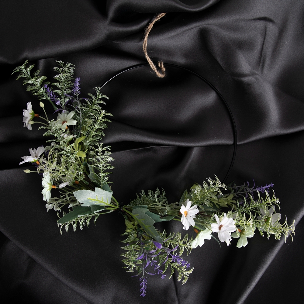 CF01119 Realistic Artificial Small Chrysanthemum Wreath Plastic vanilla Accessories For Bridal Bouquet