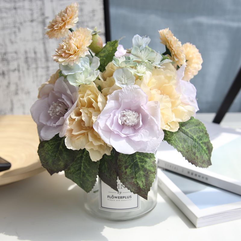 DY1-806A Hot Sale Artificial Flower Bouquet Artifical Silk Rose For Decorative Flowers and Plants