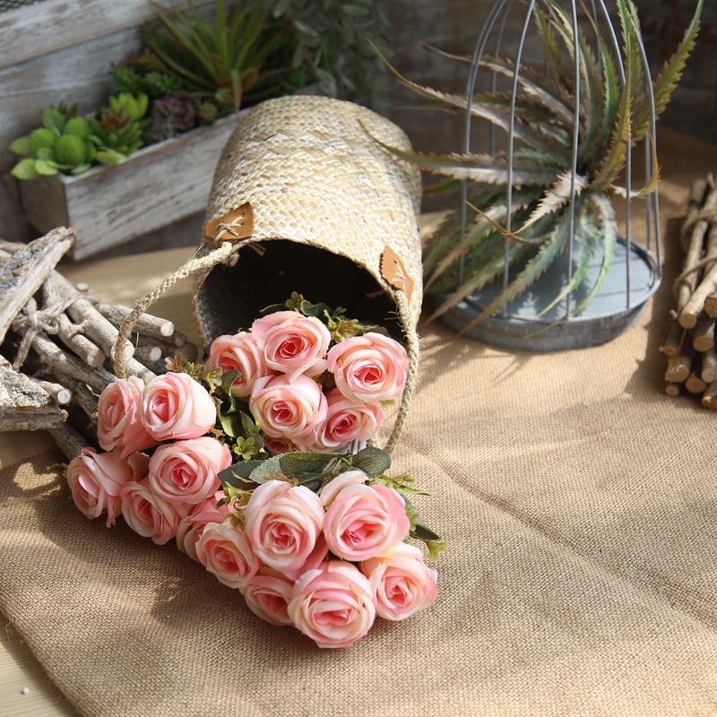 MW46959 Wedding Bridal Bouquet Wholesale Artificial Flower Bundle Simulated Silk Rose Bunch