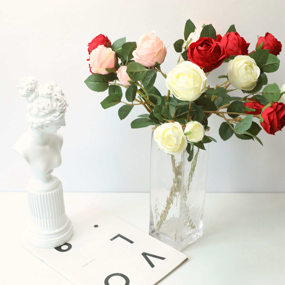 YC1012 Manufacturer rose bud Artificial Silk Rose Single Stem For Valentine's Day gift
