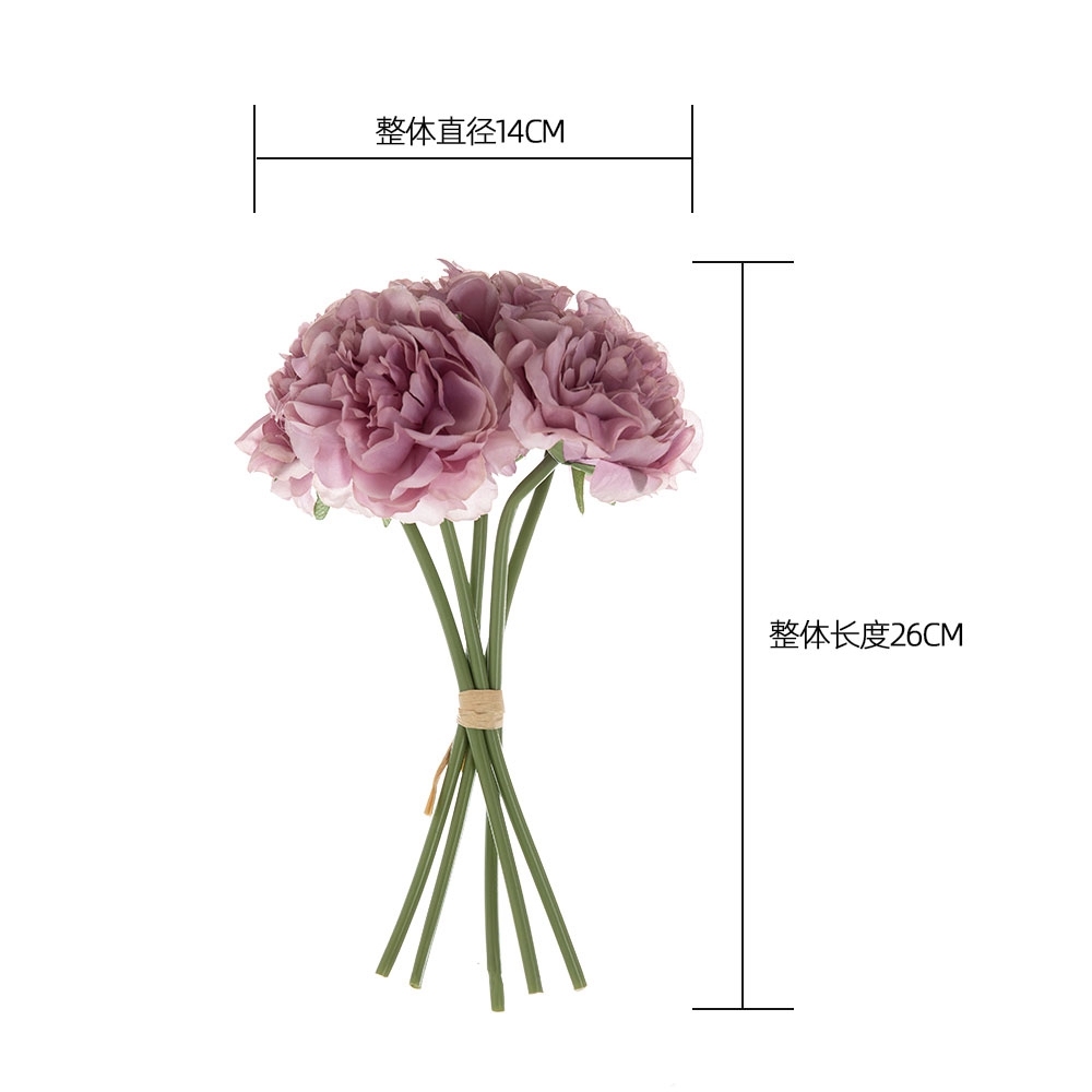 GF14921B High Quality Silk Cloth Artificial Real Touch peony Flowers For Wedding Bouquet Outdoor Artificial Flower peony