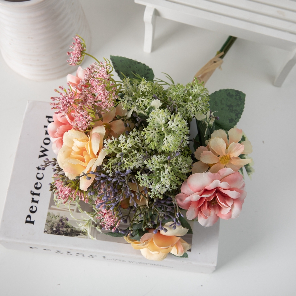 CF01175 Artificial Camellia Chrysanthemum Bouquet New Design Decorative Flowers and Plants
