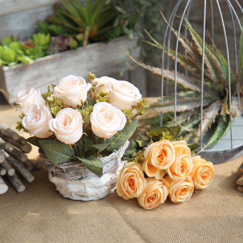 MW46959 Wedding Bridal Bouquet Wholesale Artificial Flower Bundle Simulated Silk Rose Bunch