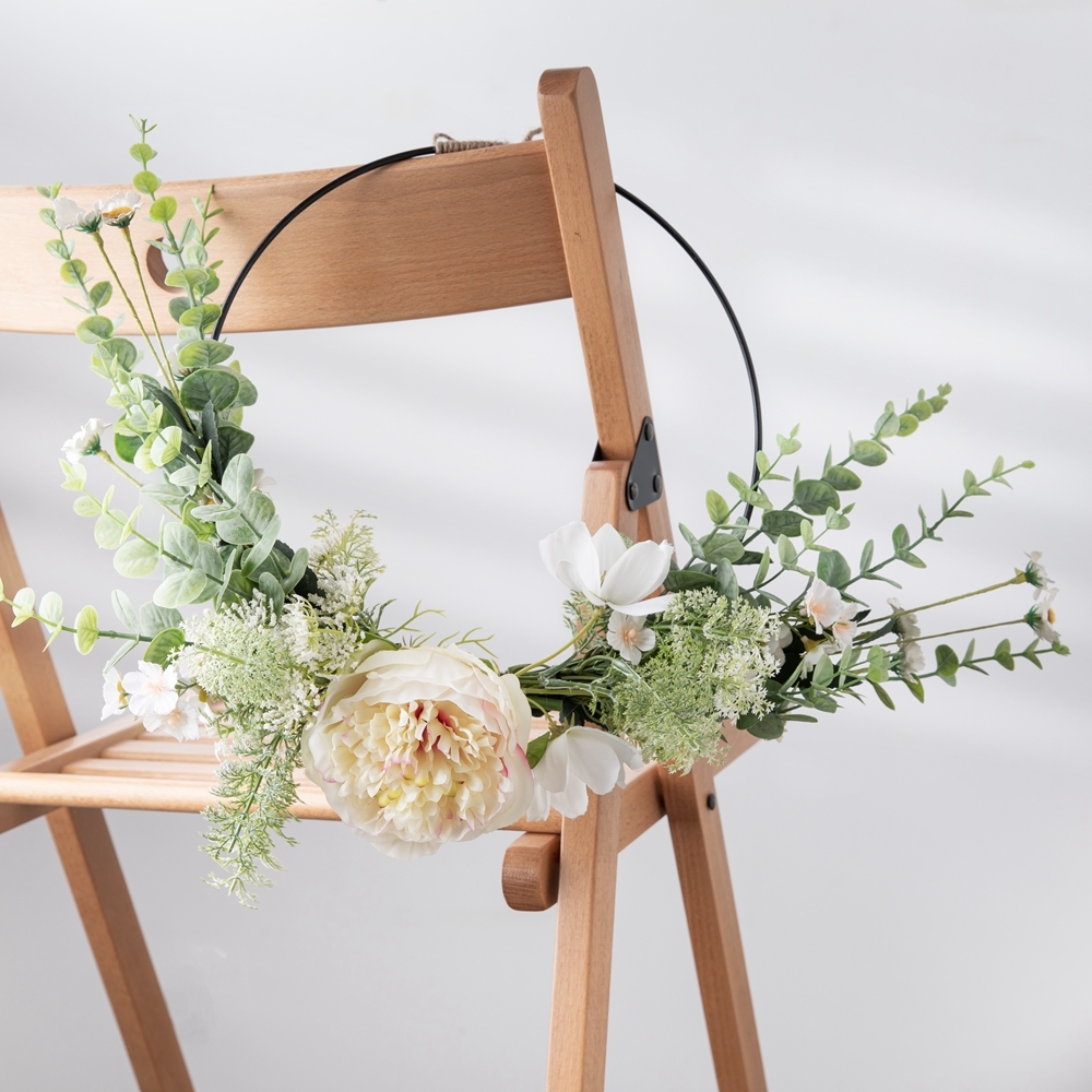CF01178 Artificial Peony Half Wreath Wall Hanging New Design Flower Wall Backdrop